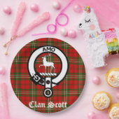 Assiettes En Carton Clan Scott Crest Badge et Tartan (Fête)