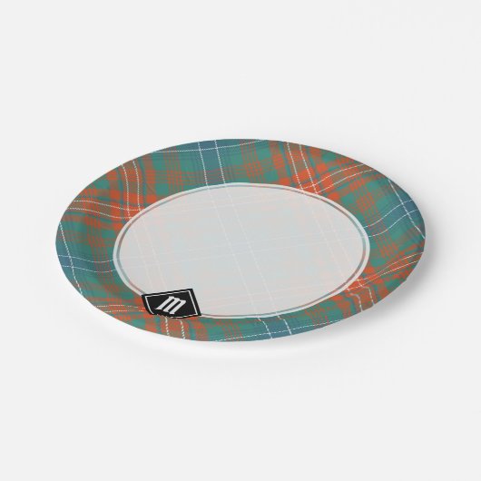 Assiettes En Carton Clan Wilson Ancienne Tartan (Angle)