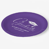 Assiettes En Carton Clapet de graduation de script blanc pourpre (Angle)