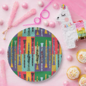 Assiettes En Carton Clarinets à motifs (Fête)