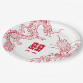 Assiettes En Carton Clash Dragon et Phoenix | Double bonheur (Angle)