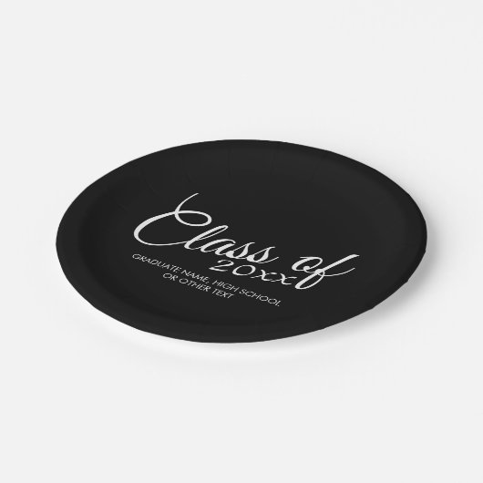 Assiettes En Carton Classe avec année personnalisée et lycée (Angle)