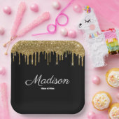 Assiettes En Carton Classe Black and Gold Graduation Party de 2025 (Fête)