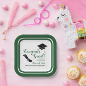 Assiettes En Carton Classe blanche et verte de 2025 (Fête)