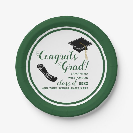 Assiettes En Carton Classe blanche et verte de 2025 (Devant)