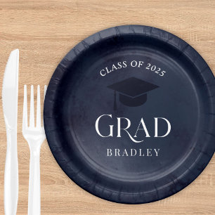 Assiettes En Carton Classe Bleue Marine de 2025 Parti de graduation mo