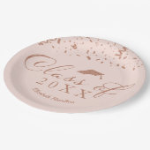 Assiettes En Carton Classe De 2021 Rose Gold Foil Graduation Party Pin (Angle)