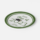 Assiettes En Carton Classe de 2023 Forest Green Graduation Party (Angle)