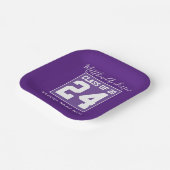 Assiettes En Carton Classe de 2024 Moderne Royal Purple Graduation (Angulaire)