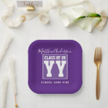 Assiettes En Carton Classe de 2024 Moderne Royal Purple Graduation<br><div class="desc">Félicitations</div>