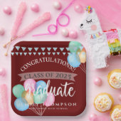 Assiettes En Carton Classe de 2025 Celebration Balloon Graduation Part (Fête)