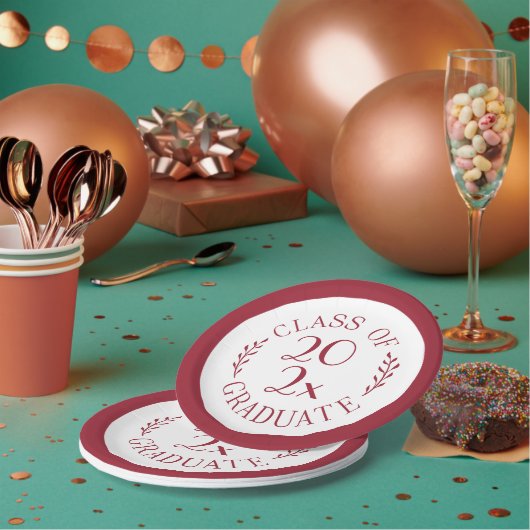 Assiettes En Carton Classe De 2025 Diplômé De Bourgogne (Multi)