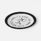 Assiettes En Carton Classe De 2025 Diplômée Typographie Bordure Noire (Angle)