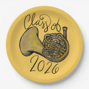 Assiettes En Carton Classe de 2026 Classe de Cor d'harmonie Musique de
