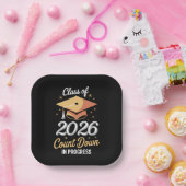 Assiettes En Carton Classe De 2026 Compter En Cours Peronalisé (Fête)