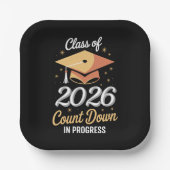 Assiettes En Carton Classe De 2026 Compter En Cours Peronalisé (Recto)