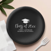 Assiettes En Carton Classe de 20xx Script tendance et nom - Noir