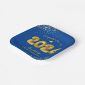 Assiettes En Carton Classe de Ballons 2023, Blue Gold Graduation Party (Angulaire)