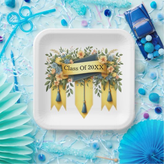 Assiettes En Carton Classe De Diplôme De Customisé (Fête)