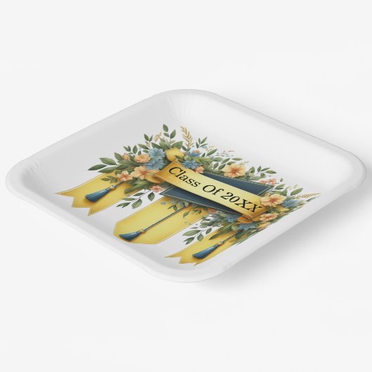 Assiettes En Carton Classe De Diplôme De Customisé (Angulaire)