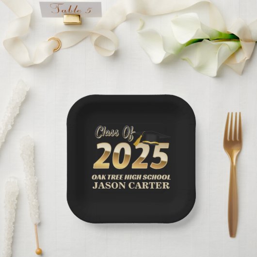 Assiettes En Carton Classe de fin d'études supérieures de 2025 Parti d (Mariage)