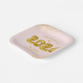 Assiettes En Carton Classe de graduation de 2024 Ballons d'or rose Per (Angulaire)