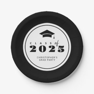 Assiettes En Carton Classe de noir blanc de 2025