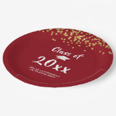 Assiettes En Carton CLASSE DE Parties scintillant Red Gold (Angle)