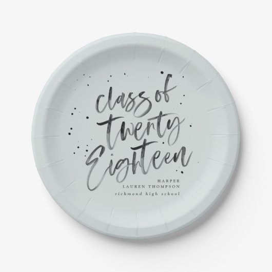 Assiettes En Carton Classe de plaques de la fête des diplômés 2018 (Devant)