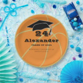 Assiettes En Carton Classe d'or de Basketball 2022 Graduation (Fête)