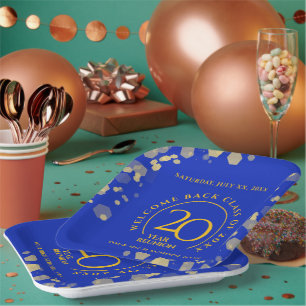 Assiettes En Carton Classe école Blue & Gold Reunion