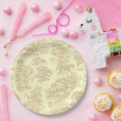 Assiettes En Carton Classé Élégant Chic Horses Toile Beige Crème (Fête)