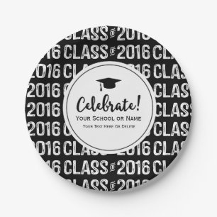 Assiettes En Carton Classe moderne de 2016 Diplôme d'études Nom pers