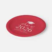 Assiettes En Carton Classe moderne de 2025 Script Red Graduation (Angle)
