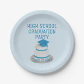 Assiettes En Carton Classe Pale Blue High School Graduation Party (Devant)