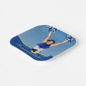 Assiettes En Carton Classe personnalisée Photo Bleu Graduation (Angulaire)