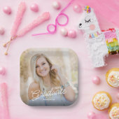 Assiettes En Carton Classe photo de script moderne de 2025 Graduation (Fête)