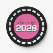 Assiettes En Carton Classe Pink & Black Filmstrip Année (Devant)