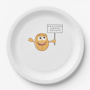 Assiettes En Carton Classe Pommes de terre - Potate (Pun de pommes de