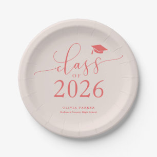 Assiettes En Carton Classe rose de 2025 Graduation Party