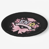 Assiettes En Carton Classe Supérieure De 2025 Pink Coquette Bow (Angle)