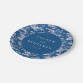 Assiettes En Carton Classic Blue and White Wedding Invitation (Angle)
