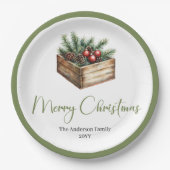 Assiettes En Carton Classic Boho Scandinavian Christmas Tree Plates (Devant)