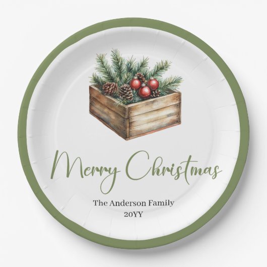 Assiettes En Carton Classic Boho Scandinavian Christmas Tree Plates (Devant)