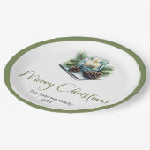 Assiettes En Carton Classic Boho Scandinavian Christmas Wreath Plates (Angle)