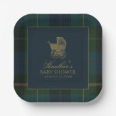 Assiettes En Carton Classic Dark Green & Blue Plaid Baby Shower (Recto)