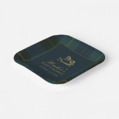 Assiettes En Carton Classic Dark Green & Blue Plaid Baby Shower (Angulaire)