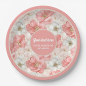 Assiettes En Carton Classic dusty pink and gold 80th birthday plate (Devant)