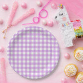 Assiettes En Carton Classic En vichy Vérifier Plaid Motif Lilac (Fête)