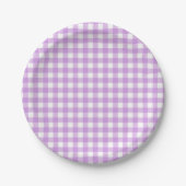 Assiettes En Carton Classic En vichy Vérifier Plaid Motif Pastel Purpl (Devant)